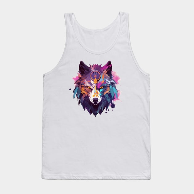 Dreamcatcher Wolf Tank Top by CleverboyDsgns